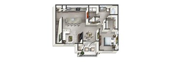 1 bed 1 bathroom Munich Floor Plan at Century Belmont Station, Kentucky, 40243