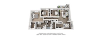 Three Bedroom Two Bath - 1297 Square Feet at Latitude at Riverchase, Hoover, 35216