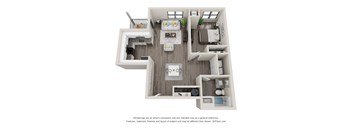 1 bed 1 bath C A8 Floor Plan at Latitude at South Portland Apartment, Maine, 04106
