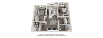 2 bed 2 bath  C3 Floor Planat Latitude at South Portland Apartment, Maine, 04106