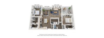 2 bedroom 2 bathroom Paris Floor Plan at Century West Pryor, Lee's Summit, MO