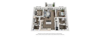 2 bedroom 2 bathroom Tokyo Floor Plan at Century West Pryor, Missouri