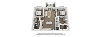 2 bedroom 2 bathroom Munich Floor Plan at Century West Pryor, Lee's Summit