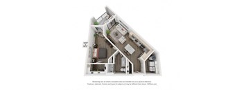 1 bedroom 1 bathroom Rome Floor Plan at Century West Pryor, Missouri, 64081