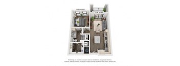 1 bedroom 1 bathroom London Floor Plan at Century West Pryor, Lee's Summit, MO, 64081