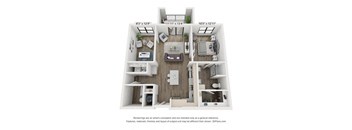 1 bedroom 1.5 bathroom Montreal Floor Plan at Century West Pryor, Lee's Summit, MO