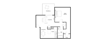 a floor plan of a house with two bedrooms and two bathrooms at Summit East Ridge, East Ridge, TN