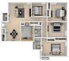Mayfair Apartments, Virginia Beach, 4x2 3D floorplan