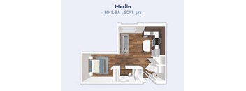 Peregrine Place Merlin studio floorplan