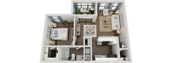 1 bed 1 bath floor plan at Arbors at East Cobb Apartments, Georgia, 30062