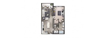 1 bedroom 1 bathroom Floor plan B at Century University City, Charlotte