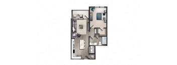 1 bedroom 1 bathroom Floor plan A at Century University City, North Carolina, 28213