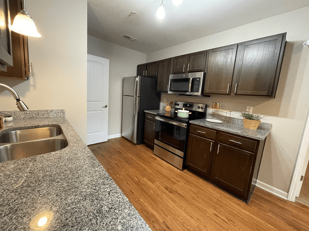 Townhouse kitchen at Oasis at Cedar Branch in Wilmington, NC
