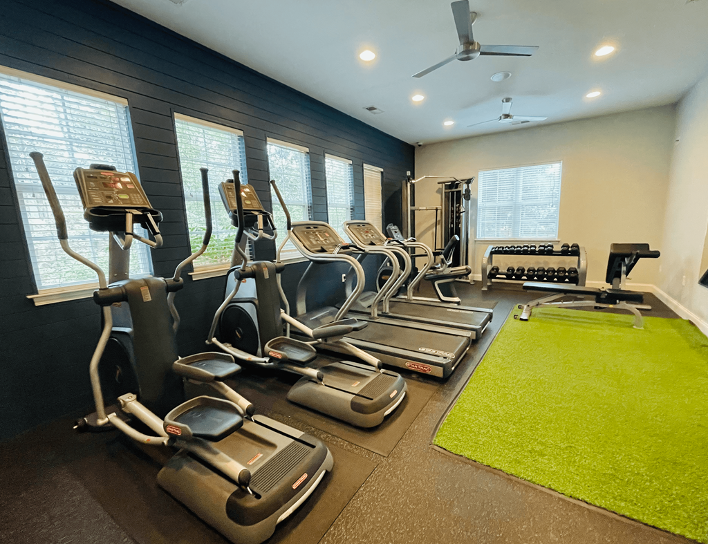 Fitness center at Oasis at Cedar Branch in Wilmington, NC