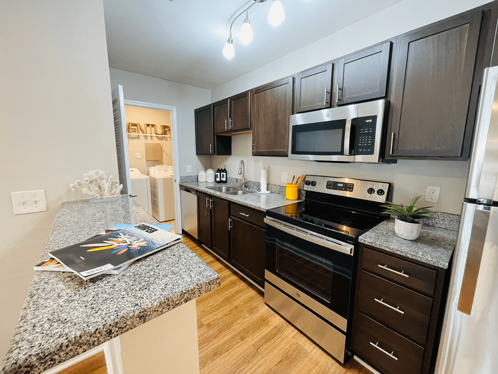 Modern kitchen Modern kitchen at Oasis at Cedar Branch in Wilmington, NC