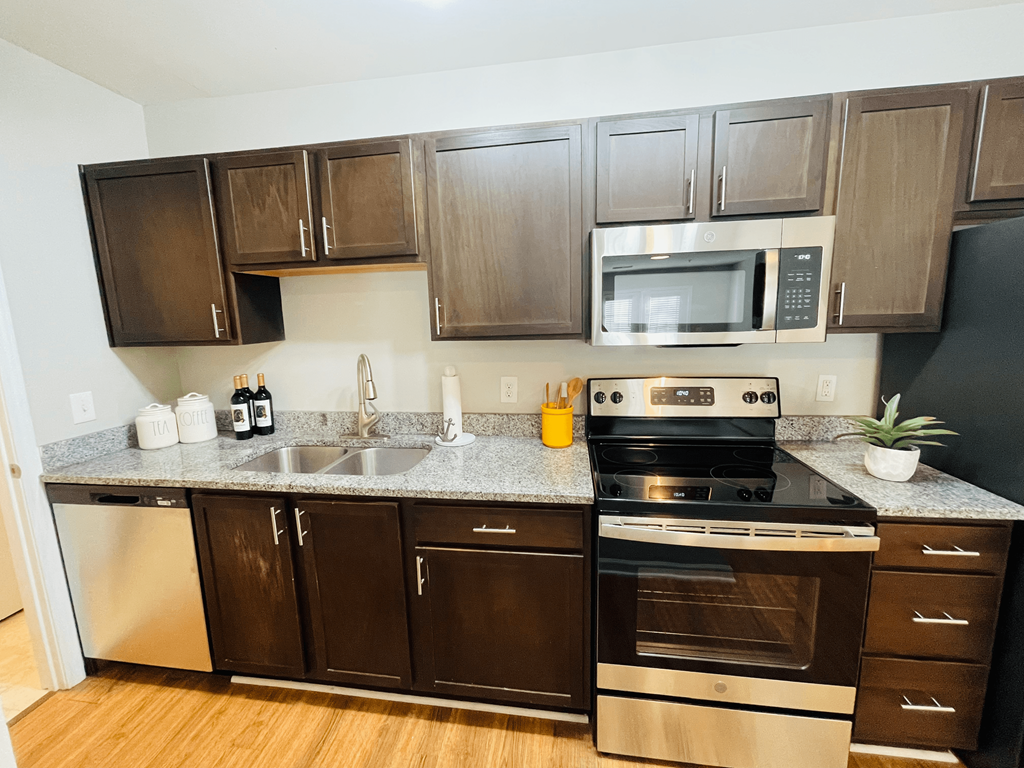 Newly renovated kitchen at Oasis at Cedar Branch in Wilmington, NC