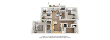 a floor plan of a 3 bedroom apartment
