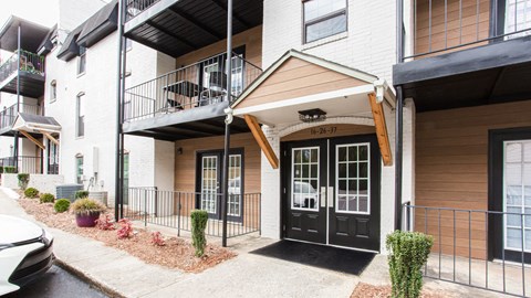 Apartment entrance with patio and balcony Apartment entrance with patio and balcony at Parkside Sandy Springs Atlanta, GA