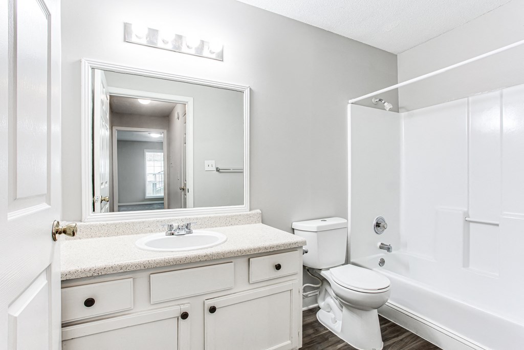 Large tub and shower Large tub and shower at Parkside at Sandy Springs Atlanta, GA