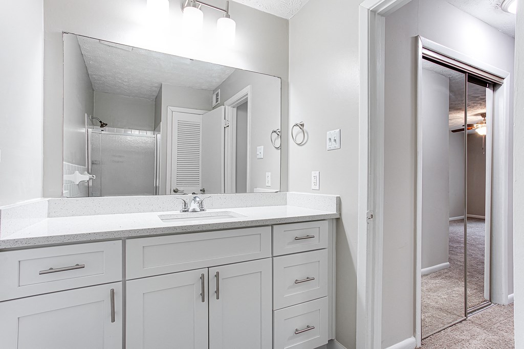Modern bathroom finishes Modern bathroom finishes at Parkside at Sandy Springs Atlanta, GA
