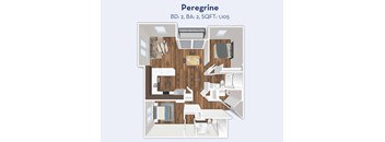 Peregrine Place Peregrine two-bedroom, two-bathroom floorplan