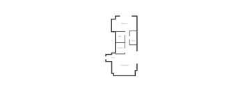 1 bed 1 bath floor plan B at Crest on Peachtree Apartments, Georgia, 30308