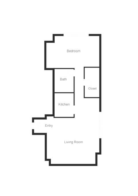 1 bed 1 bath floor plan B at Crest on Peachtree Apartments, Georgia, 30308