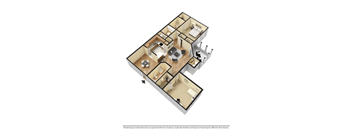 2 bed 2 bath B1 Floor Plan at Riverwalk Vista Apartment Homes by ICER, South Carolina, 29210