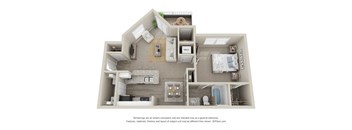 1 bedroom 1 bathroom Redbud floor plan at Amberwood at Lochmere, Charleston, SC