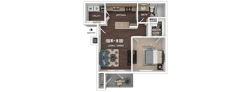 A floor plan of a home showing the layout of the rooms.