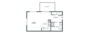 Studio 1 bath  S1 Floor Planat Latitude at South Portland Apartment, Maine, 04106