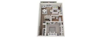 Studio 1 bath floor plan A at 32Hundred Lenox Apartments , Atlanta, 30324
