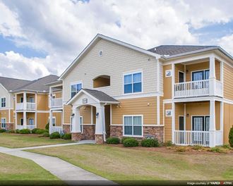 Exterior with balconies and windows at the Haven at Market Street Station Johnson City, TN