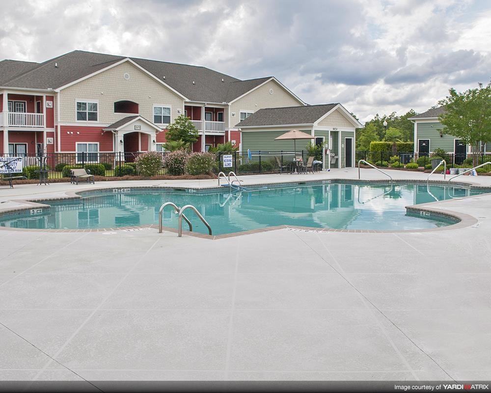 Spacious pool with sundeck at the Haven at Market Street Station Aiken, SC