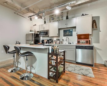 Land Bank Lofts in Columbia SC with kitchen island - Photo Gallery 5