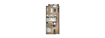 The Tabernacle one bedroom floor plan at Land Bank Lofts in Columbia, SC