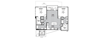 a floor plan of a house with a bedroom and a living room