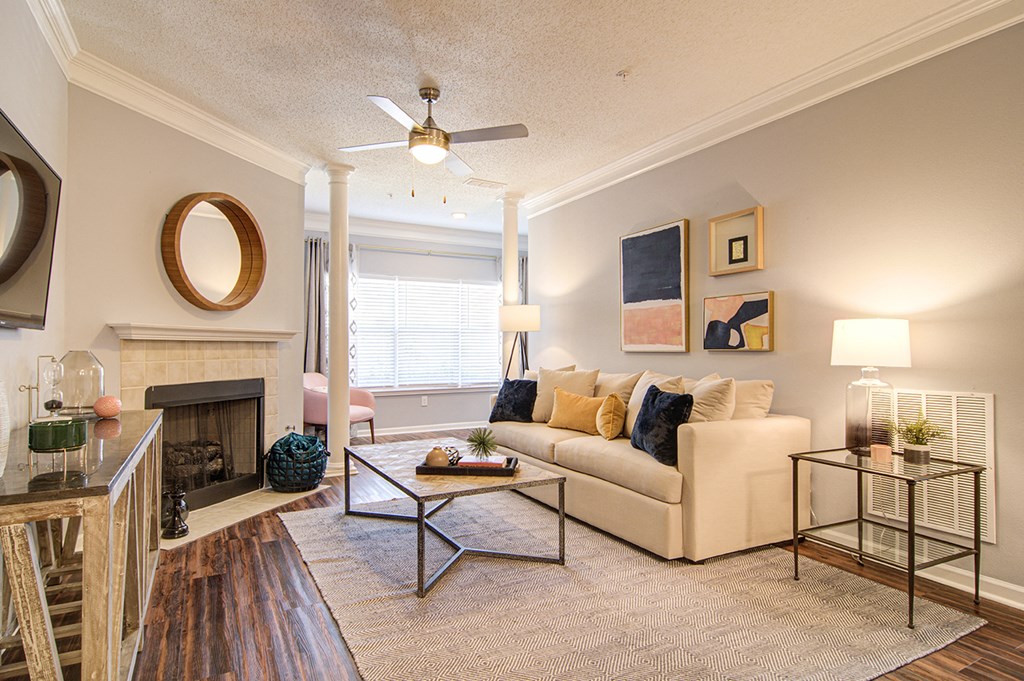 Living Room With Standard Fireplace at STONEGATE, Alabama, 35211