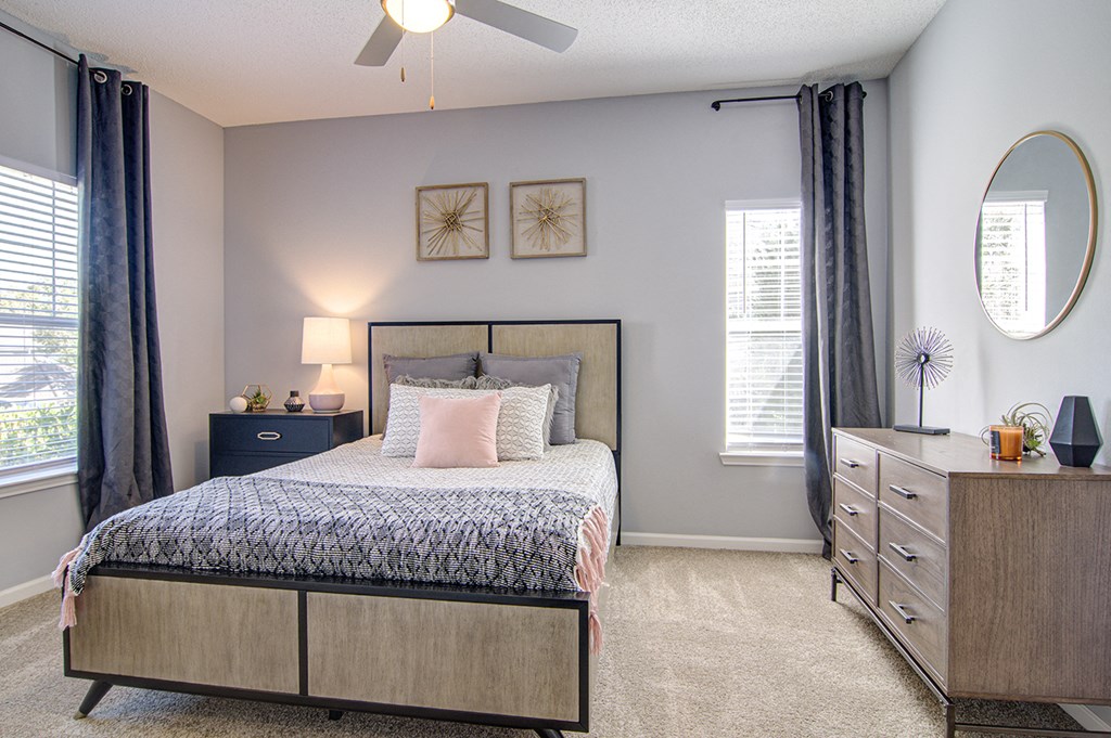 Bedroom With Expansive Windows at STONEGATE, Birmingham, AL, 35211