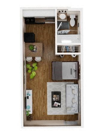 Studio Floor Plan at Elevate Woodstock Apartmnets, Georgia