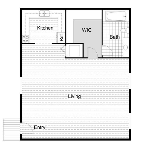 Studio Floor Plan at The Sterling, Corpus Christi, 78412