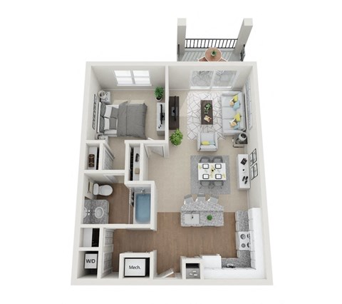 bedroom floor plan at the crossings at white marsh apartments in white marsh, md