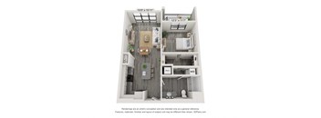 1 bedroom 1 bathroom floor plan at The Cannon Apartments, Tennessee, 37130