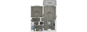 1 Bedroom 1 Bathroom Floor plan at The Charles Apartments , Destin, 32541