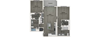 2 Bedroom 2 Bathroom B Floor plan a at The Charles Apartments , Destin