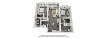 2 bedroom 2 bathroom 2E Floor Plan at The Indigo Apartments, Canton, 30014