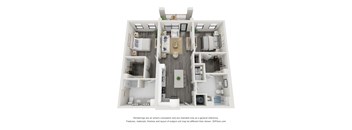 B1 Floor Plan 2 bed 2 bath at The Landing on Summers Street Apartments, Georgia, 30144