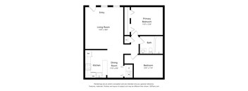 a floor plan of a studio apartment with a bedroom and a living room