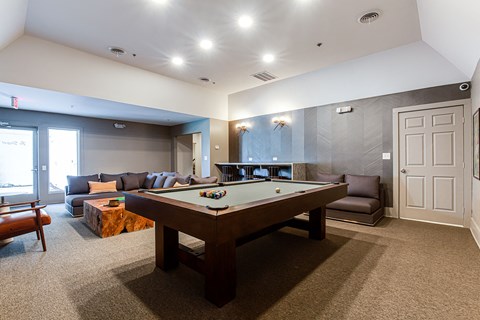 Billiards Table In Clubhouse at The Metro Apartments, Georgia