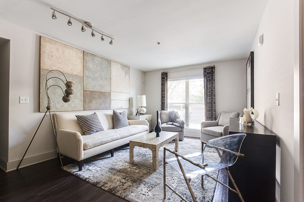 Modern Living Room at The Metro Apartments, Georgia, 30339